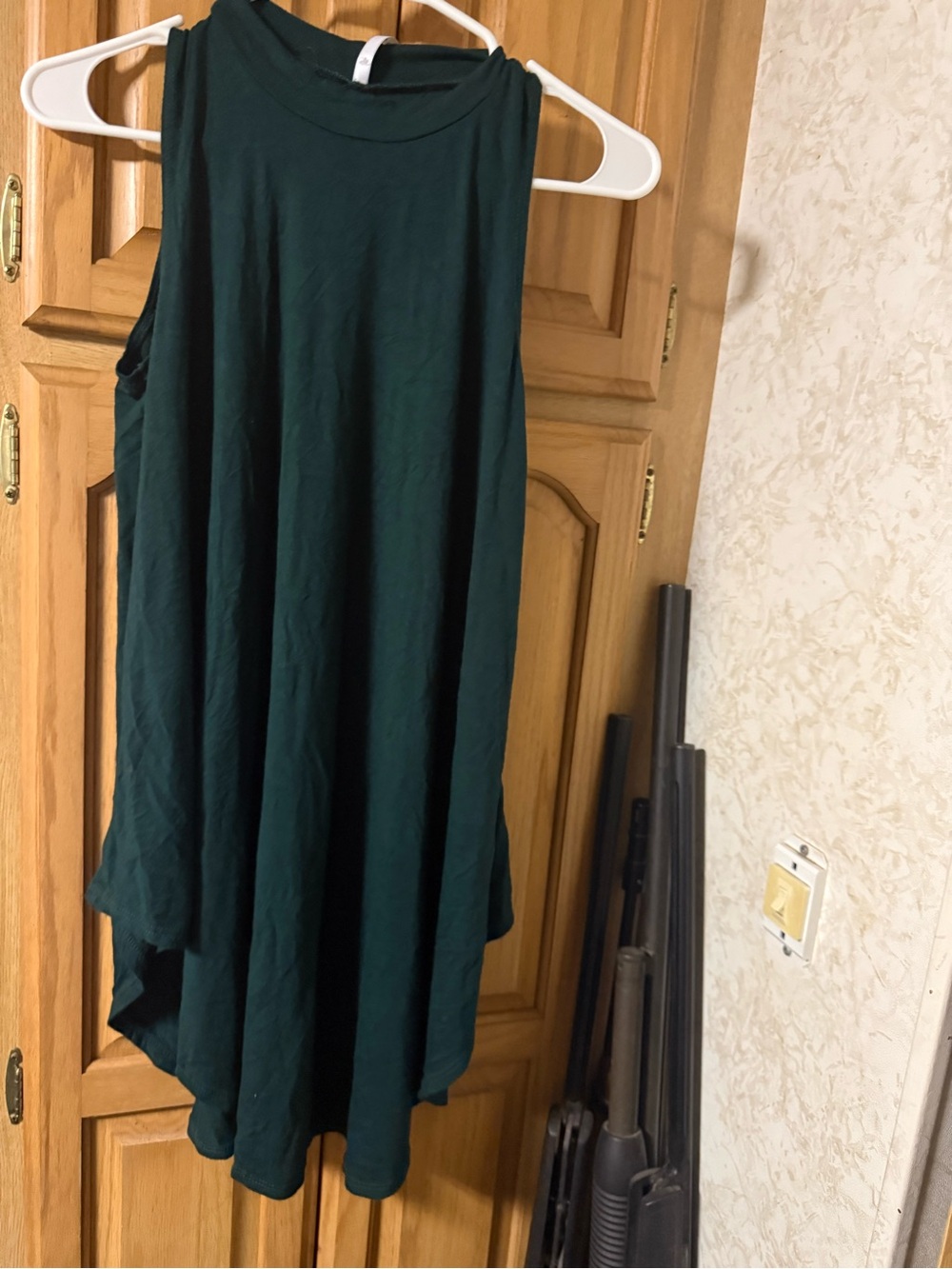 Azules Dark Green Sleeveless Tunic Top